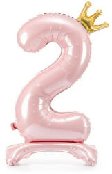 Partydeco Talpas számos lufi 33" (84cm) fólia szám, számjegy, 2 csak levegővel tölthető, Rózsaszín (LUFI606198)