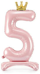 Partydeco Talpas számos lufi 33" (84cm) fólia szám, számjegy, 5 csak levegővel tölthető, Rózsaszín (LUFI203333)