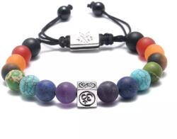  Jógás karkötő 7 csakra stílusban "ezüst