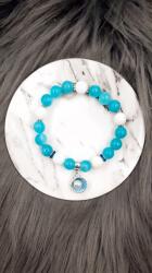  Türkiz álom kagyló medálkás ásványkarkötő