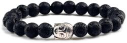  Buddhafej fekete lávakő ásványkarkötő