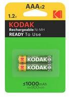 Kodak Mikro akkumulátor 2db 1.2V 1000mAh nikkel-fém-hidrid LR03 Micro(AAA/R03) AAA R2U KODAK - AAA1000B2 (AAA1000B2)