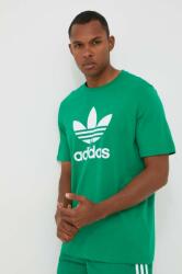 adidas Originals pamut póló zöld, nyomott mintás - zöld M - answear - 12 290 Ft
