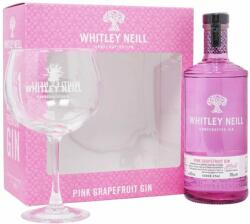 Whitley Neill Pink Grapefruit Gin 43% 0,7 l - pohárral, díszdobozban