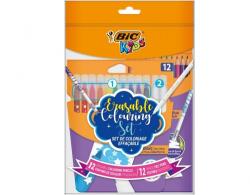 BIC Set Coloriaj Creioane Colorate Evolution Illusion + Set Markere de Colorat Colour & Erase, 12 culori/set, Bic 5038371