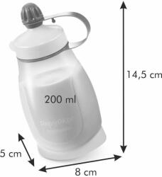 Tescoma PAPU PAPI rugalmas palack 200 ml, kanállal, kék (667660.00) - pepita