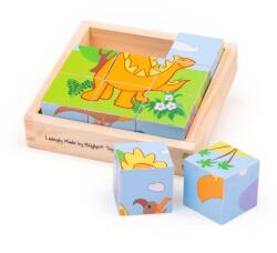 Bigjigs Toys Puzzle cubic - dinozauri (BJ513) - dexo Puzzle