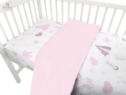 MimiNu by Kieczmerski MimiNu, Baby Shower, set lenjerie de pat single, roz, 100x135 cm Lenjerii de pat bebelusi‎, patura bebelusi