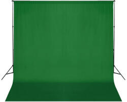  Háttér, zöld 3x6m Muszlin + állványszerkezet