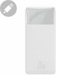 Baseus Bipow gyors töltő Power Bank 20000mAh 20W fehér (Overseas Edition) + USB-A - Micro USB 0.25m fehér kábel (PPBD050501) (PPBD050302)