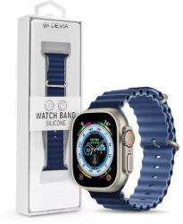 DEVIA ST381683 Devia Apple Watch (42/44/45/49mm) óraszíj, Deluxe Series Sport6, szilikon, kék (ST381683)