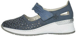 RIEKER Pantofi dama, Rieker, N4367-14-Albastru, casual, piele naturala, cu platforma, albastru (Marime: 38)