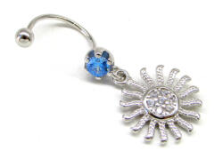 HELIOS ezüst piercing (aquamarine) (2023070501)