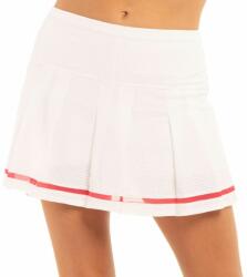 Lucky in Love Női teniszszoknya Lucky in Love Core Whites Long Micro Tuck Pleat Skirt - white/coral crush