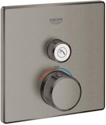 GROHE Baterie dus incastrata cu termostat Grohe Grohtherm SmartControl pentru 1 iesire antracit periat Hard Graphite (29123AL0)