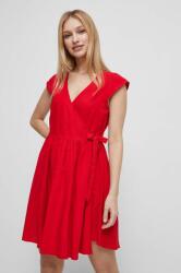 MEDICINE rochie din amestec de in culoarea rosu, mini, evazati ZPYX-SUDB13_33X