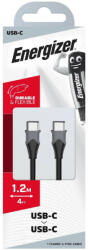 Energizer USB-C - USB-C Bicolor Kábel - 1.2m 2.4A - Fekete-Szürke (ER-C611CGBK)