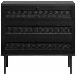 Unique Furniture Черен нисък скрин от дъб 80x75 cm Pensacola - Unique Furniture (44631013)