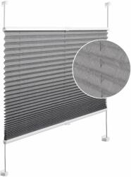 Woltu 80×100 cm gyűrt feszített pliszé, fúrás nélkül, szürke - mindentjoaron