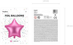 PartyDeco S. r. o Csillag alakú light pink fólia lufi, 19"/48cm
