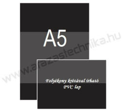 A5 fekete PVC lap (148x210mm) folyékony krétával írható