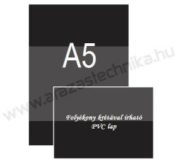 A5 fekete PVC lap (148x210mm) folyékony krétával írható