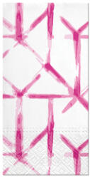 PAW Watercolor Grid papírszalvéta 33x33 cm 1/8 hajtású rózsaszín, 16 db/csomag