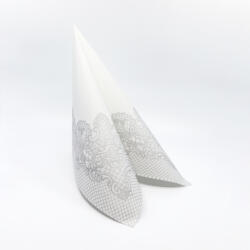 PAW textilhatású szalvéta 40x40 cm 50 lap/csomag Royal lace - ezüst
