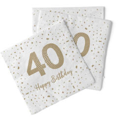 Mank Papírszalvéta 33x33 cm Happy Birthday "40" - Boldog születésnapot, 100 db/csomag