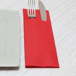 Pack Service Evőeszköztartós textilhatású szalvéta 40x32 cm 1/8 hajtású 50 lap/csomag - piros