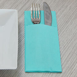 Pack Service Evőeszköztartós textilhatású szalvéta 40x32 cm 1/8 hajtású 50 lap/csomag - aqua