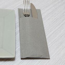 Pack Service evőeszköztartós szalvéta textilhatású 40x32 cm 1/8 hajtású 50 lap/csomag agyag