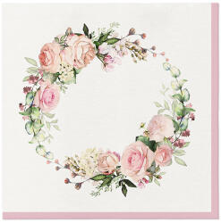 PAW textilhatású szalvéta 40x40 cm 50 lap/csomag Delicate Roses - rózsa