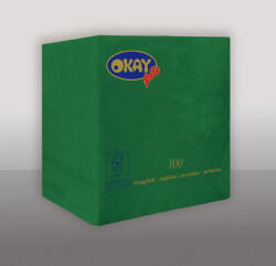 Okay koktélszalvéta 25x25 cm 100 lap/csomag - sötétzöld