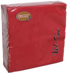 Okay Vel-One 4 rétegű szalvéta 40x40 cm piros, 60 db/csomag