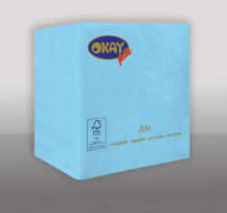 Okay koktélszalvéta 25x25 cm 100 lap/csomag - világos kék