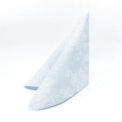PAW Textilhatású szalvéta 40x40 cm Soft Lace világos kék, 50 db/csomag