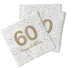 Mank Papírszalvéta 33x33 cm Happy Birthday "60" - Boldog születésnapot, 100 db/csomag