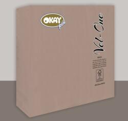 Okay Vel-One 4 rétegű szalvéta 40x40 cm 60 lap/csomag - mogyoró