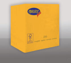 Okay koktélszalvéta 25x25 cm 100 lap/csomag - napsárga