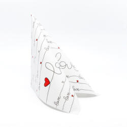 PAW LOVE CONNECTION papírszalvéta 33x33 cm 3 rétegű fehér, 20 db/csomag