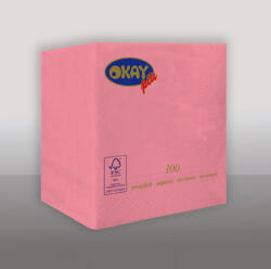 Okay koktélszalvéta 25x25 cm 100 lap/csomag - rózsaszín