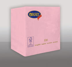 Okay koktélszalvéta 25x25 cm 100 lap/csomag - világos rózsaszín