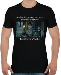 printfashion Jussát várja a Vaják. . . (fehér szöveg) - Férfi póló - Fekete (13797400)