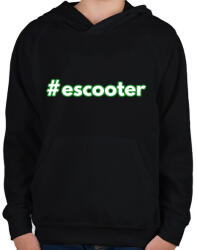 printfashion #escooter - Gyerek kapucnis pulóver - Fekete (13820351)