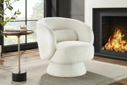  BOCCA NOVA design bouclé fotel - fehér (43438)