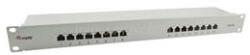 EQUIP Patch panel - 327316 (16 port, Cat5e, 1U, árnyékolt, szürke) (EQUIP_327316) (EQUIP_327316)