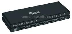 EQUIP HDMI Video-Splitter - 332717 (4 port, HDMI2.0, 3D, 4K/60Hz, HDR/HDCP Ready, fekete) (EQUIP_332717) (EQUIP_332717)