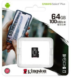 Kingston Canvas Select Plus microSDXC 64GB CL10/UHS-I/U1/V10/A1 (MKMS64GCPS)