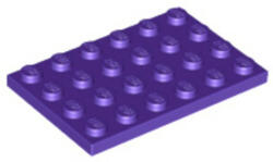 LEGO® Alkatrészek (Pick a Brick) Sötét lila 4X6 Lapos Elem 6147032